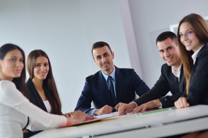 business team discussion office